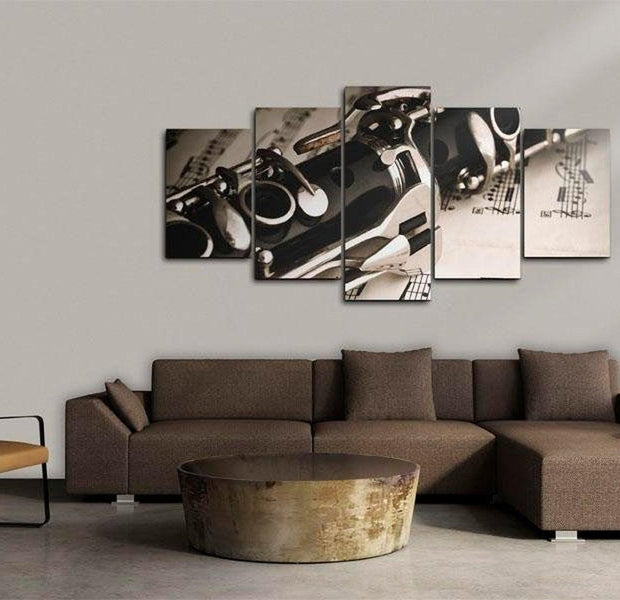 Stretched Canvas Still Life Art - Clarinet