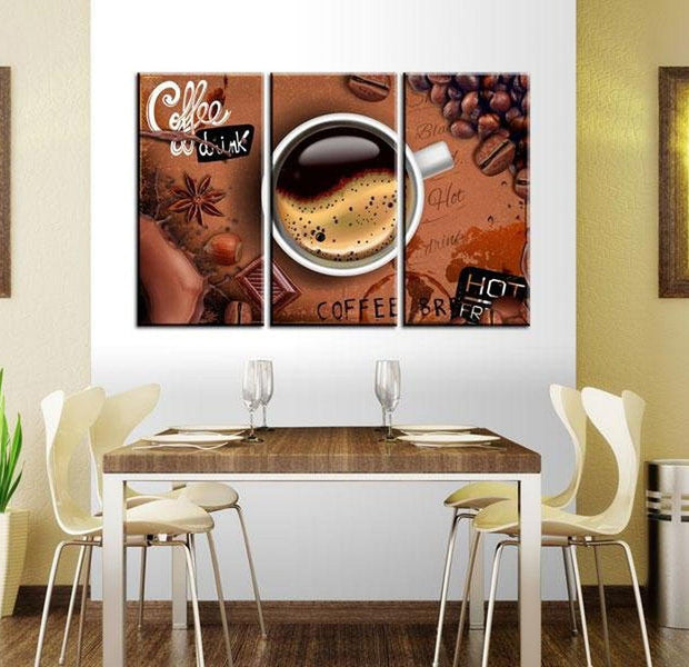Stretched Canvas Still Life Art - Cup Of Hot Coffee
