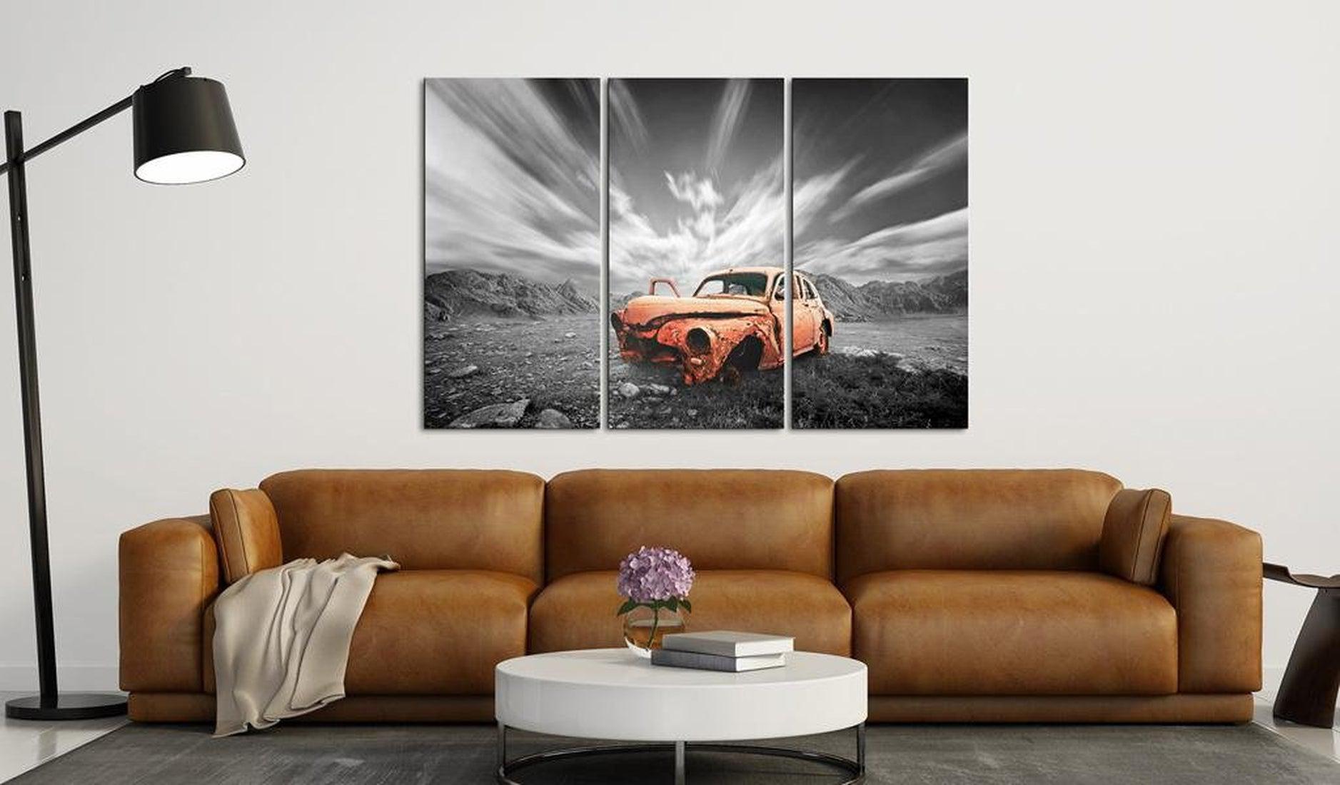 Stretched Canvas Still Life Art - Old Car