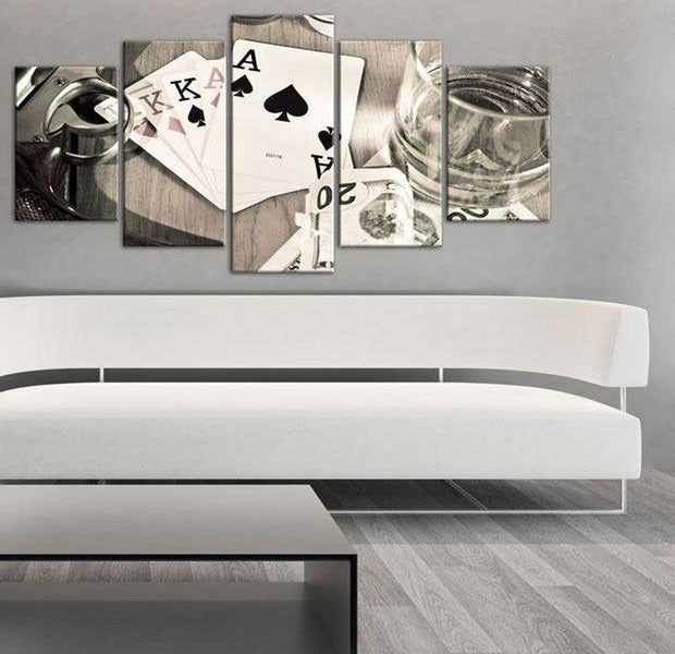 Stretched Canvas Still Life Art - Poker Night