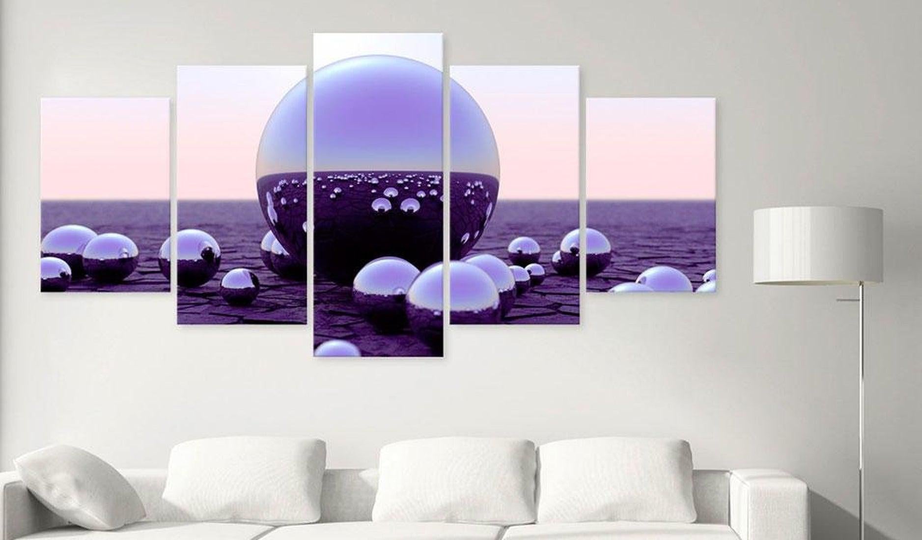 Stretched Canvas Still Life Art - Purple Balls