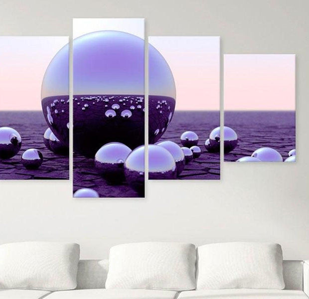 Stretched Canvas Still Life Art - Purple Balls