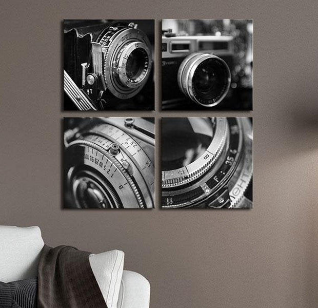 Stretched Canvas Still Life Art - Vintage Cameras
