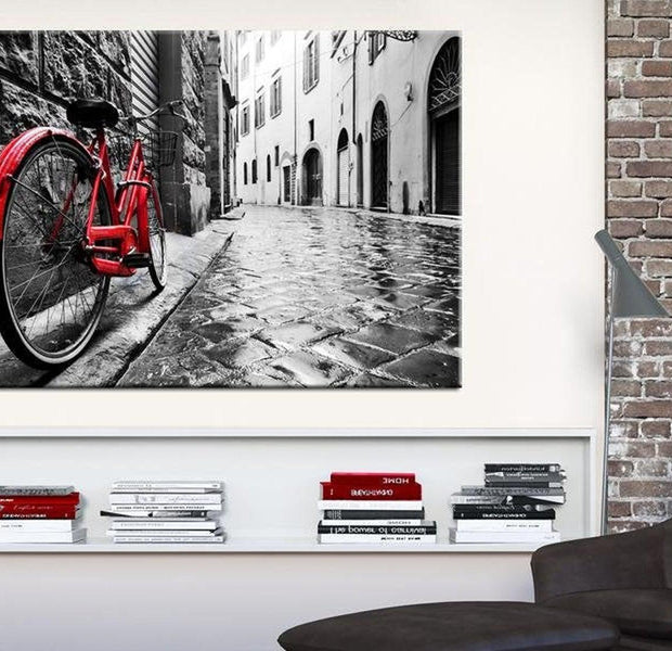 Stretched Canvas Still Life Art - Vintage Red Bike