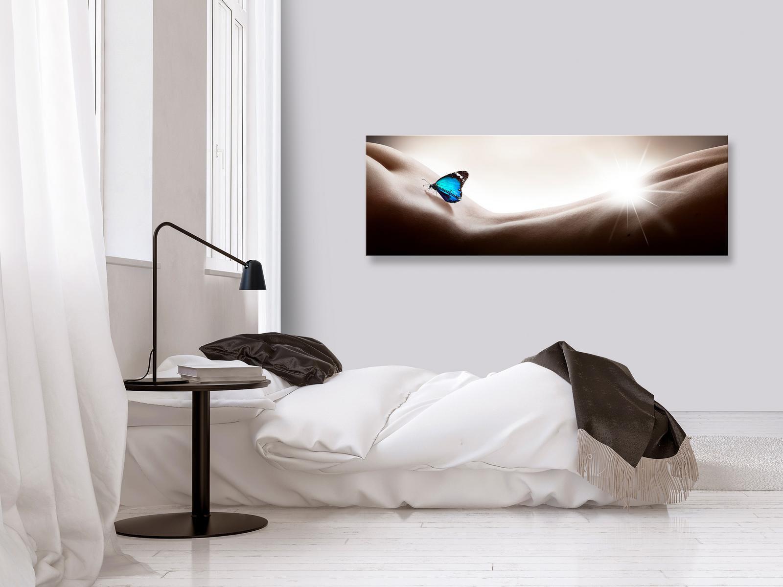 Stretched Canvas Still Life Art - Woman And Butterfly