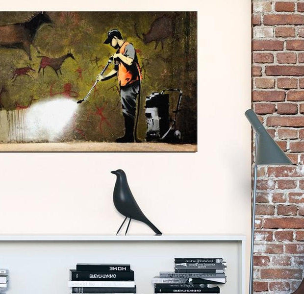 Stretched Canvas Street Art - Banksy: Cave Painting