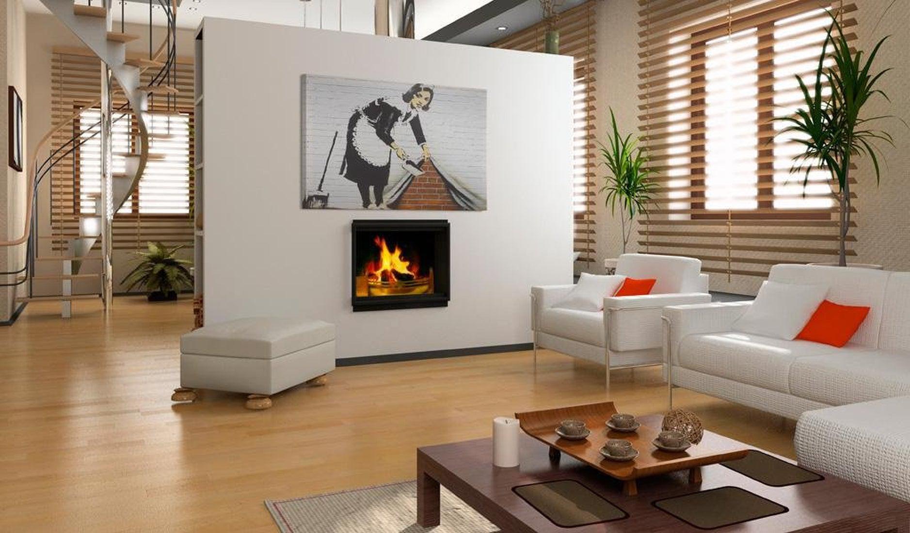 Stretched Canvas Street Art - Banksy: Cleaning Lady