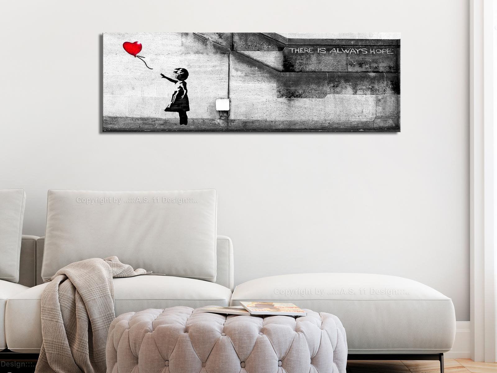 Stretched Canvas Street Art - Banksy: Girl With Red Balloon