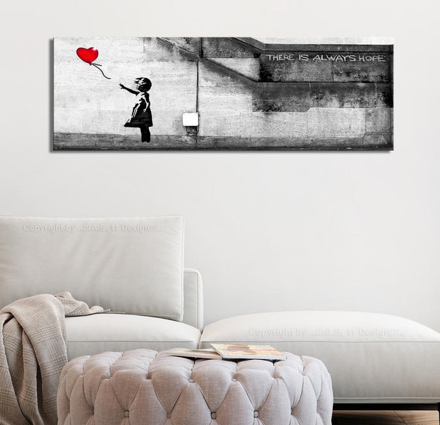 Stretched Canvas Street Art - Banksy: Girl With Red Balloon