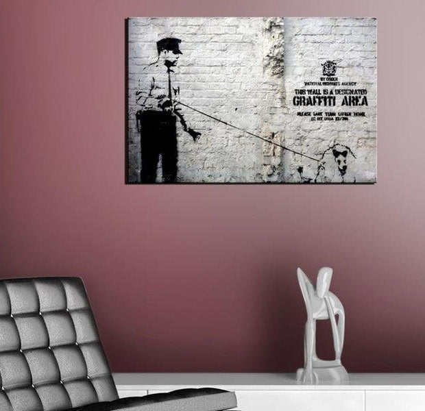 Stretched Canvas Street Art - Banksy: Graffiti Area