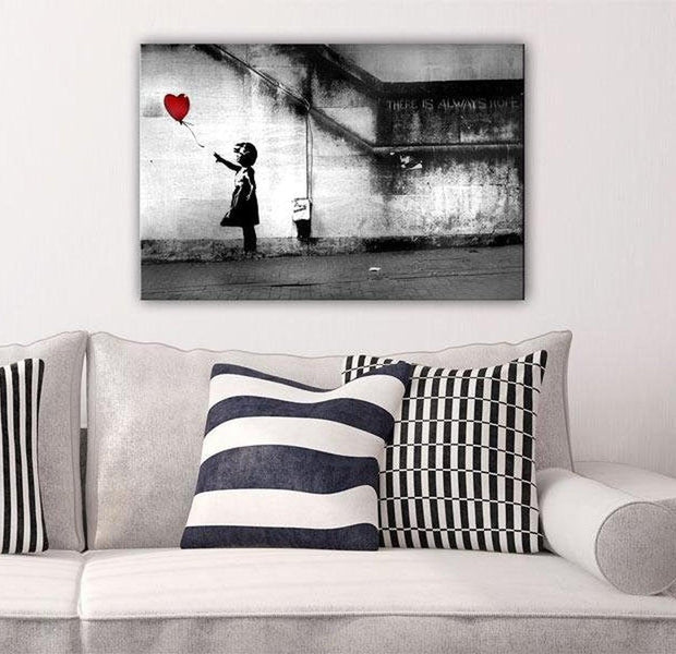 Stretched Canvas Street Art - Banksy: Hope