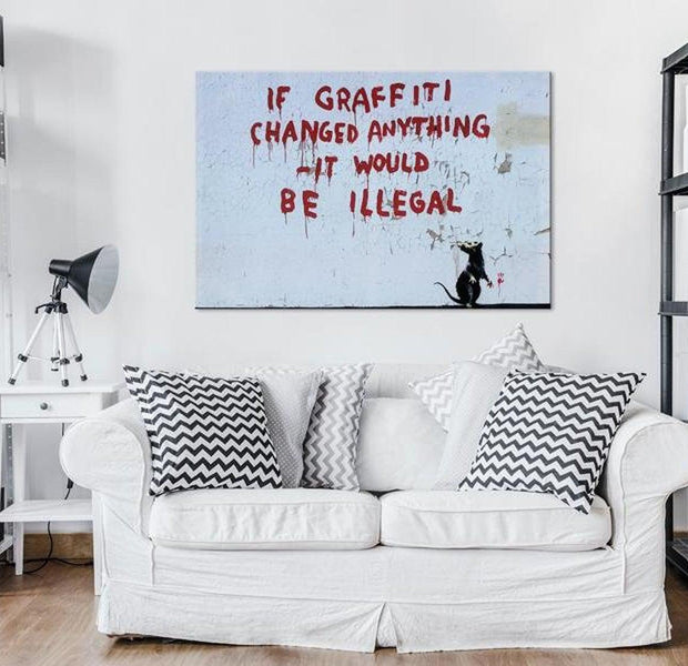 Stretched Canvas Street Art - Banksy: If Graffiti Changed Anything