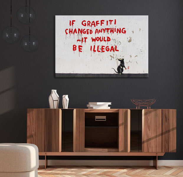 Stretched Canvas Street Art - Banksy: Illegal Graffiti