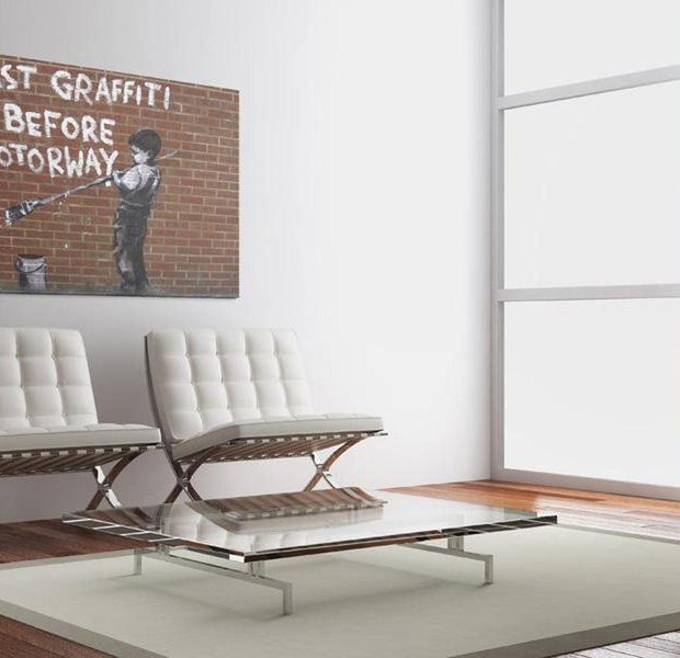 Stretched Canvas Street Art - Banksy: Last Graffiti Before Motorway