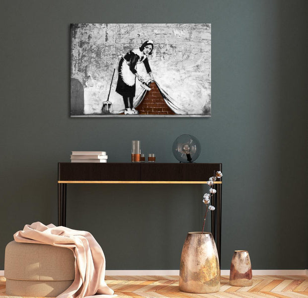 Stretched Canvas Street Art - Banksy: Maid