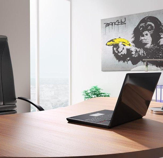 Stretched Canvas Street Art - Banksy: Monkey With Banana Concrete