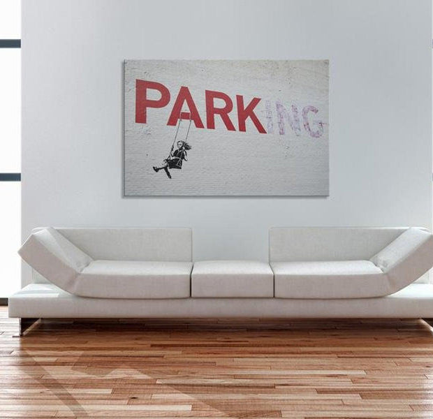 Stretched Canvas Street Art - Banksy: Parking weg