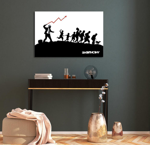 Stretched Canvas Street Art - Banksy: Race