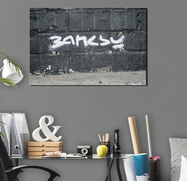 Stretched Canvas Street Art - Banksy: Signature