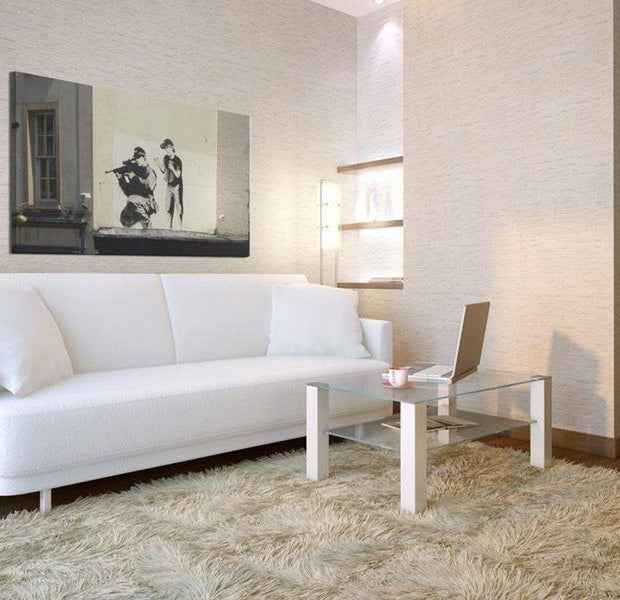 Stretched Canvas Street Art - Banksy: Sniper And Boy