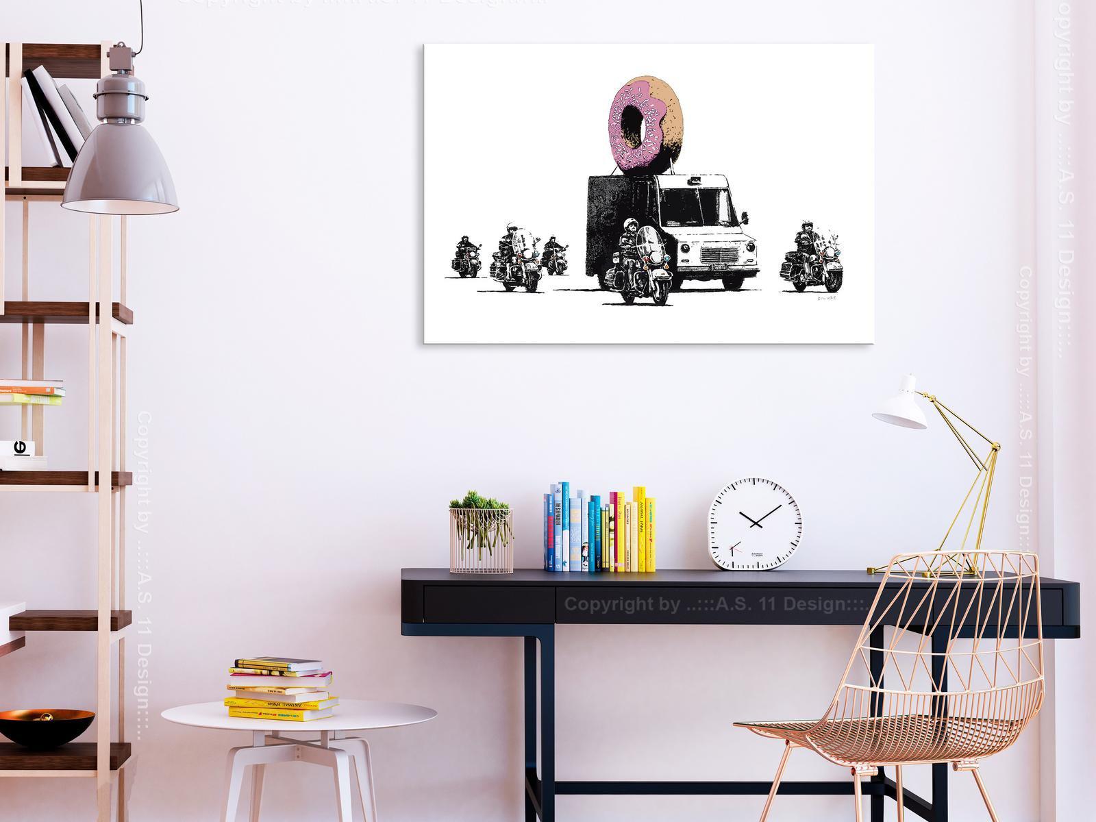 Stretched Canvas Street Art - Banksy: The Donut Police