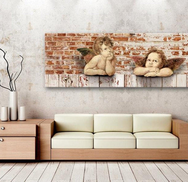 Stretched Canvas Vintage Art - Angels Relaxation