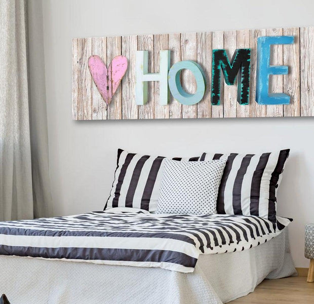 Stretched Canvas Vintage Art - Colourful Cottage