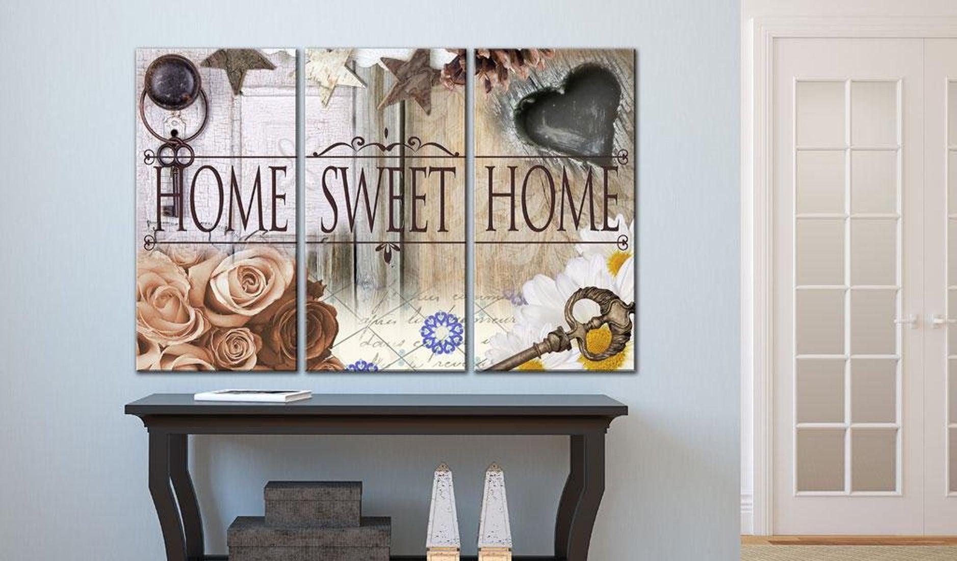 Stretched Canvas Vintage Art - Home In Vintage Style
