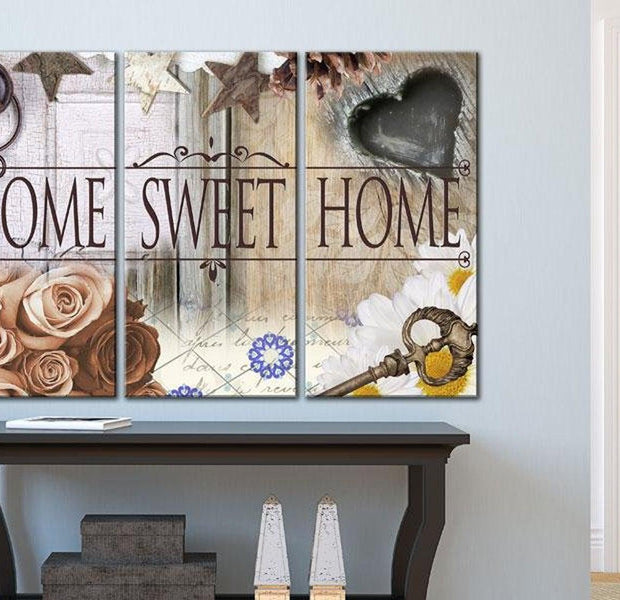 Stretched Canvas Vintage Art - Home In Vintage Style