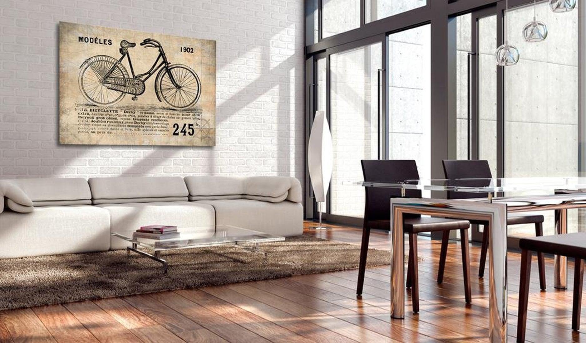 Stretched Canvas Vintage Art - N° 1245 - Bicyclette