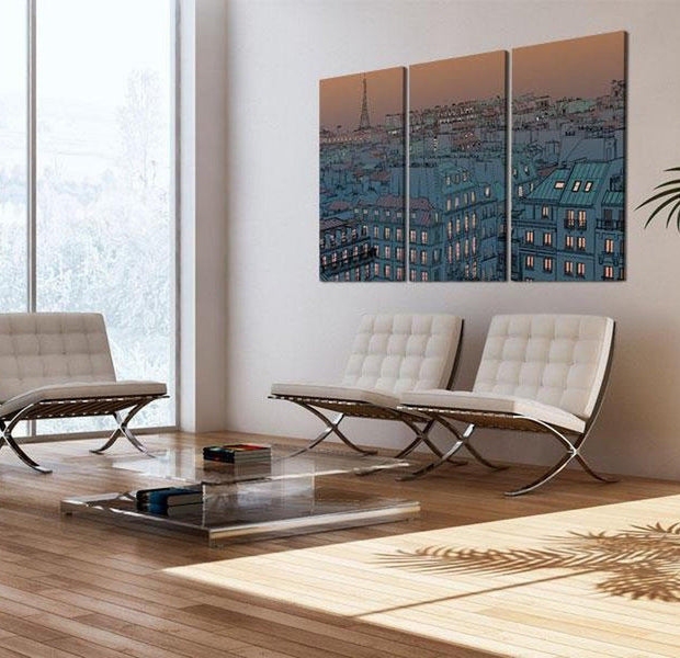 Stretched Canvas Vintage Art - Paris - The City Goes To Sleep