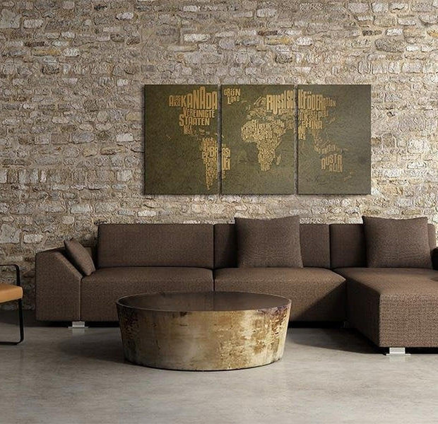 Stretched Canvas World Map Art - Adventurers