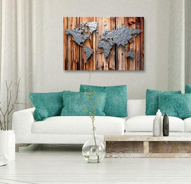 Stretched Canvas World Map Art - Borders Of Modernity