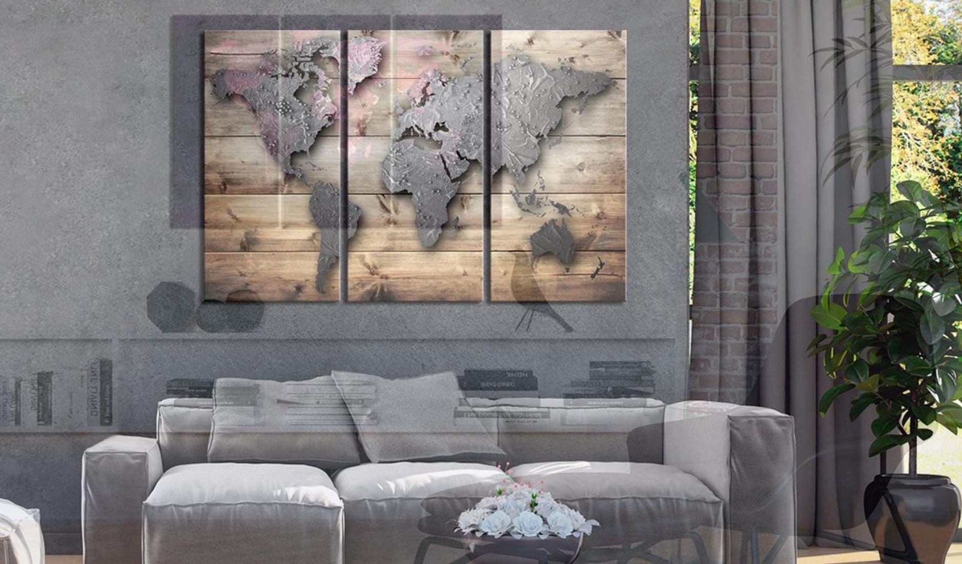 Stretched Canvas World Map Art - Doors To The World
