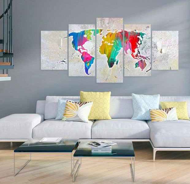 Stretched Canvas World Map Art - Energy Of World