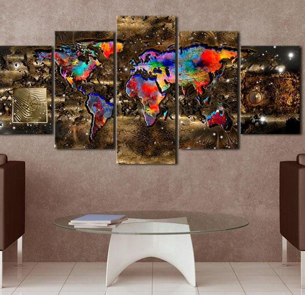 Stretched Canvas World Map Art - Fantasy World