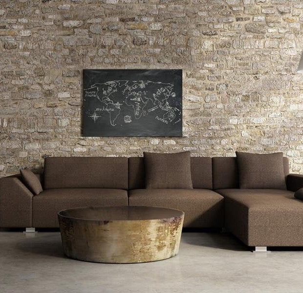 Stretched Canvas World Map Art - Geography Lesson (Czech Language)