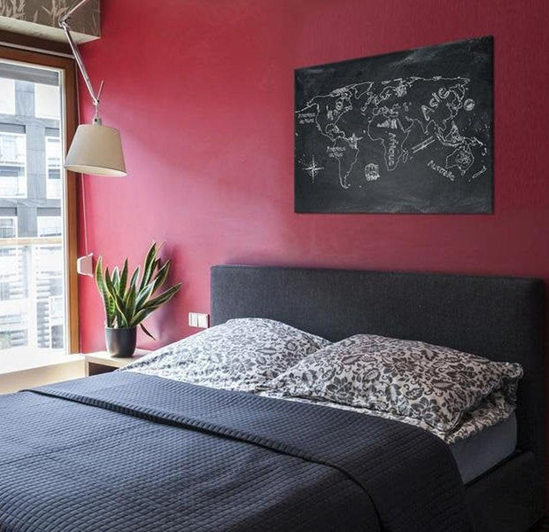 Stretched Canvas World Map Art - Geography Lesson (French Language)