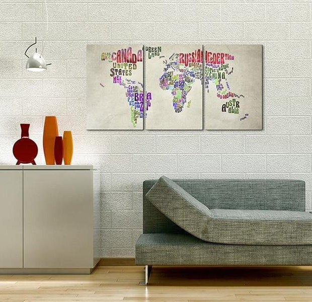 Stretched Canvas World Map Art - Geography Lesson
