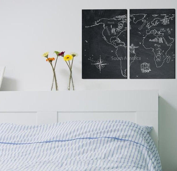 Stretched Canvas World Map Art - Globetrotter