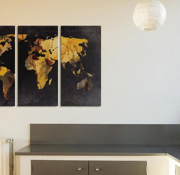 Stretched Canvas World Map Art - If The World Were A Desert 3 Piece
