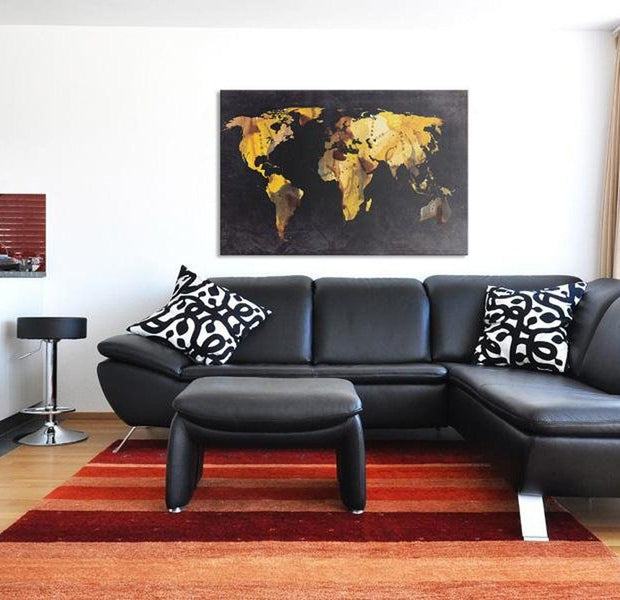 Stretched Canvas World Map Art - If The World Were A Desert