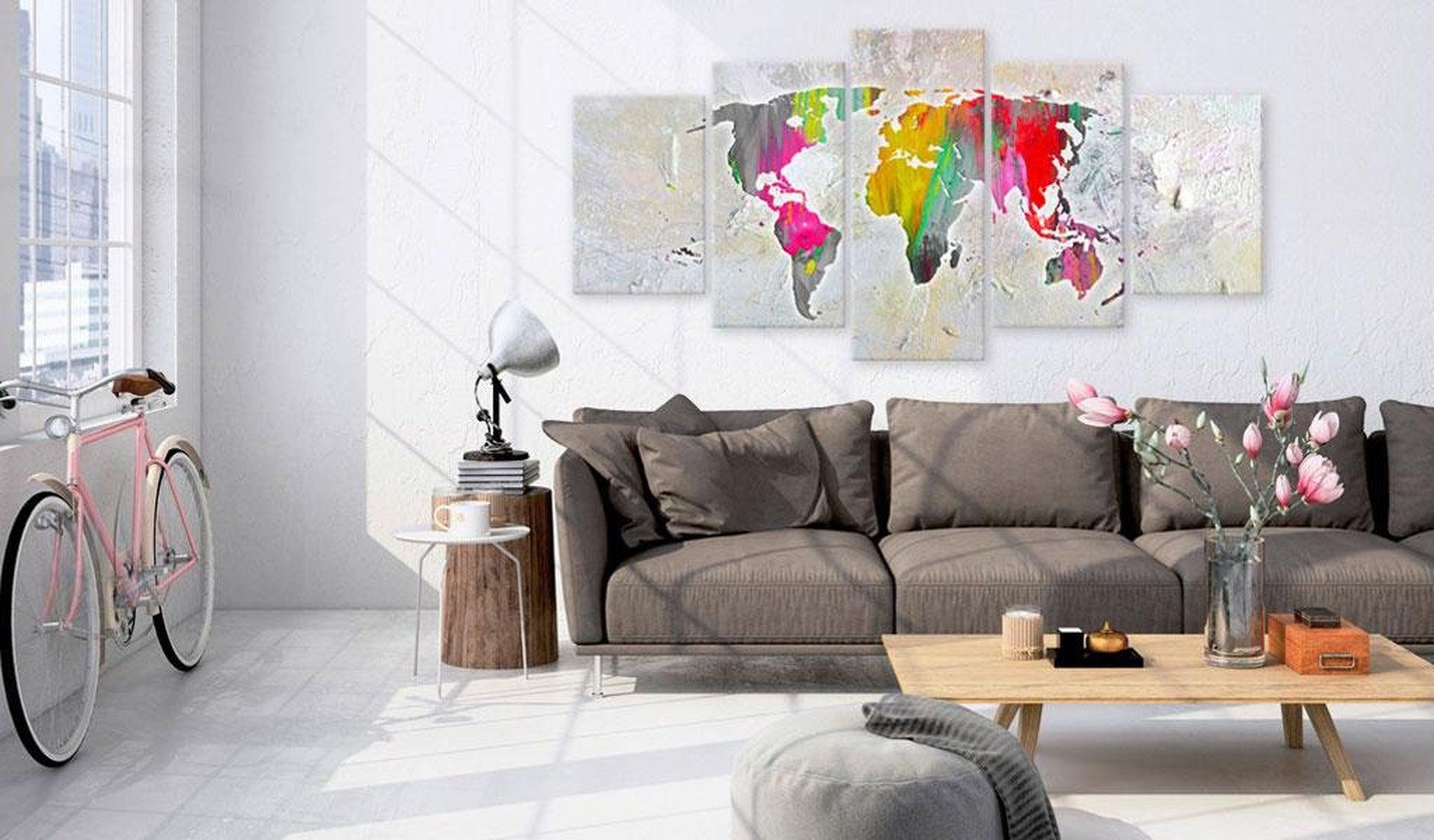 Stretched Canvas World Map Art - Illustration Of The World