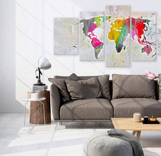 Stretched Canvas World Map Art - Illustration Of The World