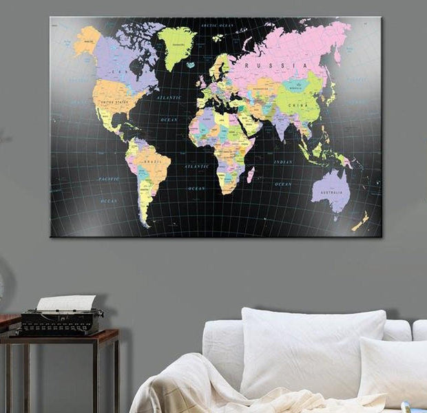 Stretched Canvas World Map Art - Kingdom Of Man