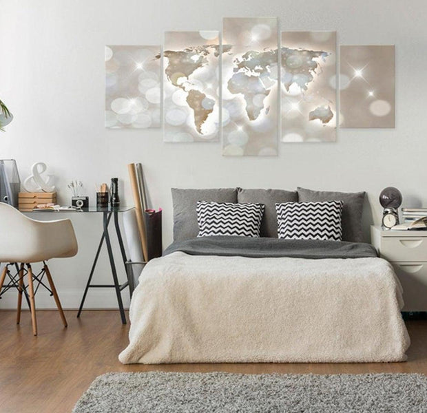 Stretched Canvas World Map Art - Lux Mundi