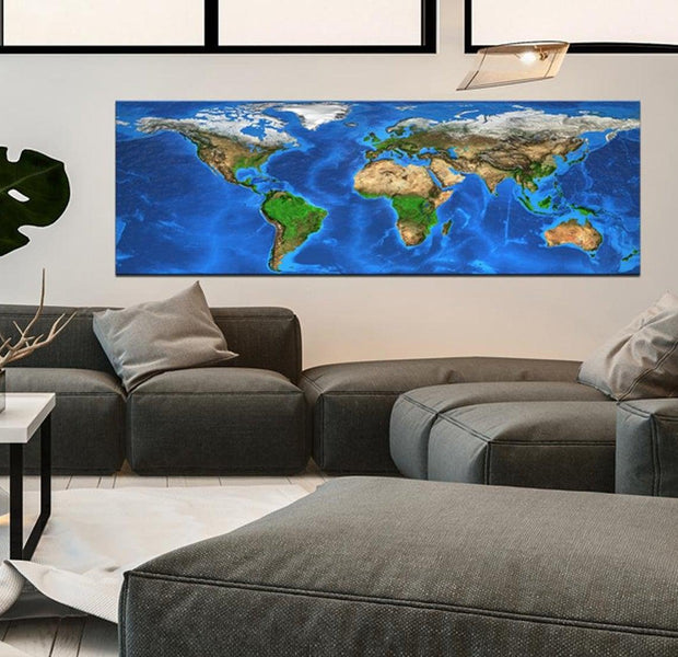 Stretched Canvas World Map Art - Magnificent World