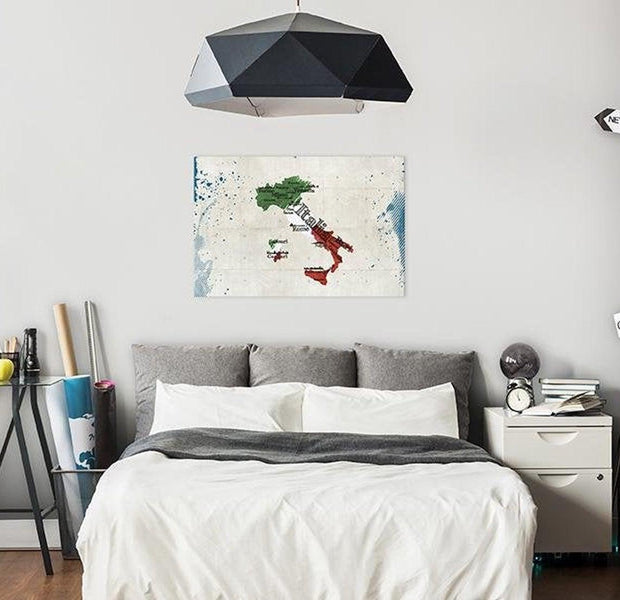 Stretched Canvas World Map Art - Map: Italy