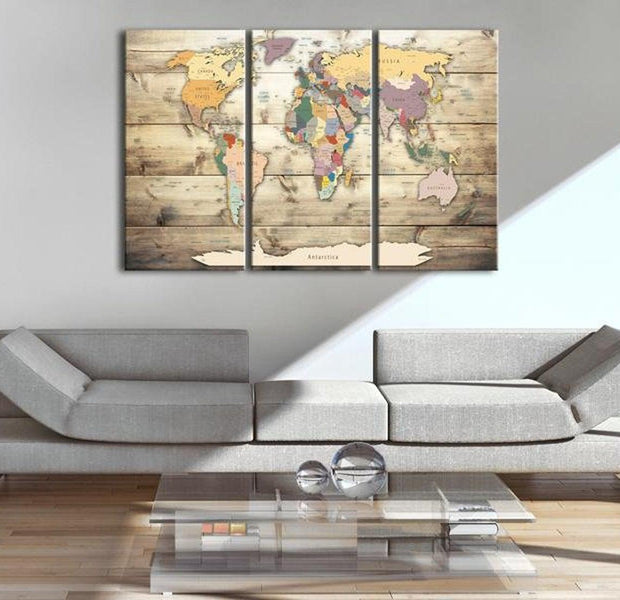 Stretched Canvas World Map Art - Map Of Dreams