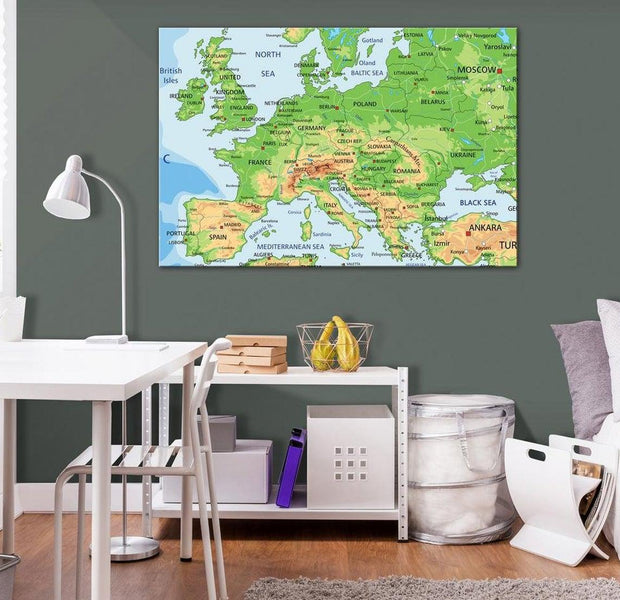 Stretched Canvas World Map Art - Map Of Europe